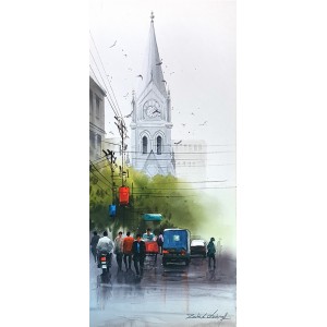 Zahid Ashraf, 12 x 24 inch, Acrylic on Canvas, Cityscape Painting, AC-ZHA-080